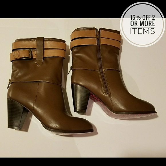 Paris Hilton Shoes - NWOT Paris Hilton Brown Mid-calf Boots Size 11